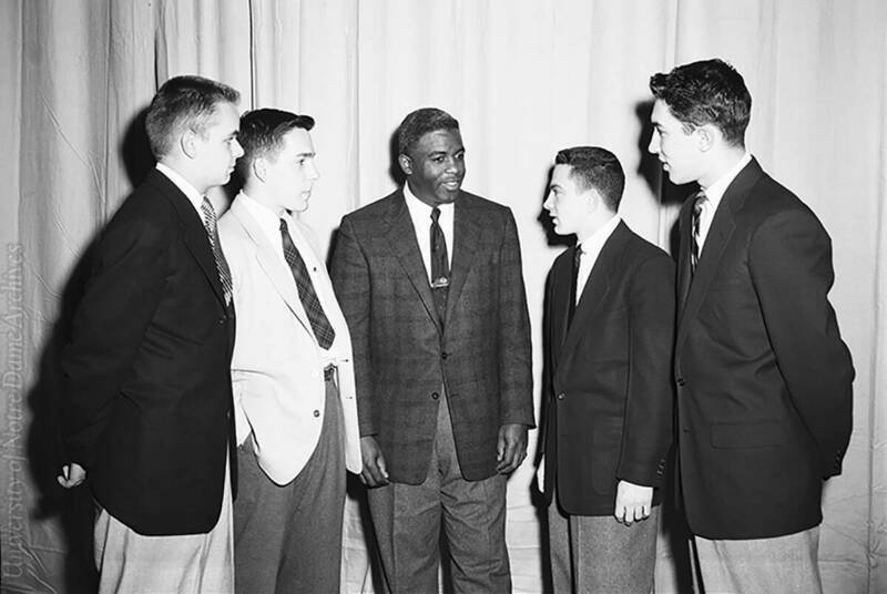 jackie robinson and students 1954